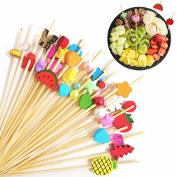 🎉 W Rxkiocs 200 Stück Spieße Fingerfood Holzspieße Fingerfood Spieße Cocktailspieße 🎉
