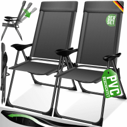 🌞 KESSER® Gartenstuhl Hochlehner Alu Klappstuhl 7-Fach Verstellbar 🌿