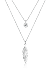 Elli Damen Halskette Feder Boho mit Kristall 45 Silber ✨🌸