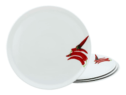 🍕🍽️ CreaTable Serie CHILLI 4-teiliges Geschirrset - Pizzateller aus Porzellan
