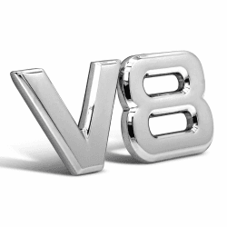 🚗 V8 Emblem Zeichen Chrom Schriftzug 3D Logo Auto Aufkleber Tuning Sticker Metall 🛠️
