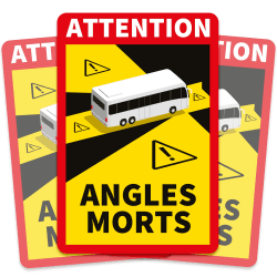 🚐👀 3er Set Wohnmobil Aufkleber Toter Winkel (17 x 25 cm) - Frankreich Verpflichtend