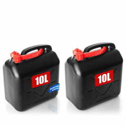 🚗🛢️ BigDean 2 Stück Benzinkanister 10L mit flexiblem Ausgießer - Kraftstoffkanister für Benzin & Diesel - UN-Zulassung handlicher Kanister Dieselkanister Reservekanister - Made in Europa