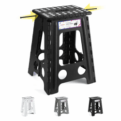 🌟HAUS TAG 43cm Tritthocker Klappbar - Schwarz Faltbarer Hocker Tritthocker 🪜