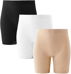 INNERSY Radlerhose Damen Kurz Hose Unter Kleid Rock Anti Scheuern Kurze Leggings Sommer 3er Pack M Schwarz/Beige/Weiß 🌞👗