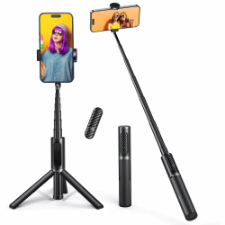 📸🤳 ATUMTEK Bluetooth Selfie-Stick Stativ 3-in-1 | Universell kompatibel | Verstellbar & 270° drehbar | Abnehmbare Bluetooth-Fernbedienung