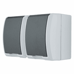 REV AquaForm Doppelsteckdose-Feuchtraumsteckdose IP44 Aufputz grau