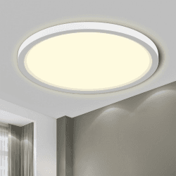 LQWELL® Deckenleuchte LED Deckenlampe, IP44 Wasserfest Badlampe Rund Flach 18W 4000K 1980LM Modern Schlicht Lampe Dünn für Wohnzimmer Badezimmer Schlafzimmer Küche Balkon Keller Büro