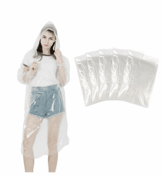 🌧️ LEBEXY Regenponcho Regencape Einmal Einweg, Transparent, 5er Pack - Deal des Tages!