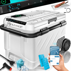🔥 KESSER® Kompressor Kühlbox elektrisch 51 Liter | Camping Gefrierbox mit LED-Touch 🔌 APP-Steuerung & Kühlakkus USB-Anschluss 12/24 V 230V | Kühlschrank Kühlung bis -20 °C