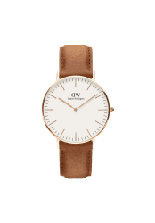 Daniel Wellington Classic Uhr ⌚️ Silver Leather Braun/Weiß Einheitsgröße - Angebot