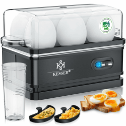 🥚🍳 KESSER® Eierkocher für 1 bis 6 Eier elektrisch aus Edelstahl 400W & Warmhaltefunktion 🥚🍳