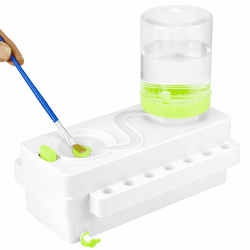 🎨 QWORK® Pinselspüler, Pinselreiniger mit Pinselregalen, Wasserkreislaufspüler, Grün 🖌️🌿