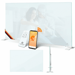 KESSER® Infrarotheizung 500W Glaskonvektor Glasheizung Energiesparend 2in1 Standgerät & Wandmontage