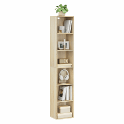 📚 WOLTU Bücherregal Bücherschrank Standregal Aufbewahrungregal Raumteiler Büroregal Aktenschrank 6 Fächer, Holzwerkstoff, 30x158,5x24 cm(BxHxT), Helle Eiche SK003hei6 6 Ebenen (24T x 30B x 158,5H cm) Helle Eiche 📚