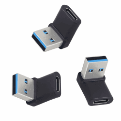 🔌 LANMINGLEL 10 Gbps USB 3.2 Adapter 90 Grad USB Stecker auf Typ C Adapter Buchse OTG Datenübertragung für Tablet Phone Laptop 3 Pack (Schwarz USB A M/C F)