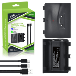 Xbox Controller Akku für Xbox Series X&S Controller, Pickle Power 2-Pack 1400mAh Xbox Akku für Controller für Xbox Series S, Xbox Series X mit 2-in-1 Typ C Ladekabel 🎮🔋