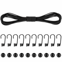 🔥 Akicderu Gummiseil, 4mm x 15m Expanderseil 🎨 Vielseitige Gummikordel ⚡️ Stark elastisches Gummischnur 🛠️ Spannseil für DIY, Schwarz