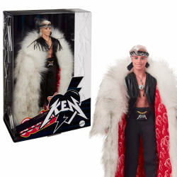 🎬 Barbie Der Film Sammelpuppe Ken in großem Kunstpelzmantel und Fransenweste mit Bandana, HRF31 TOY_FIGURE