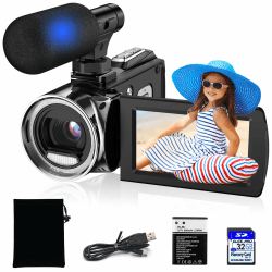 📹 Vmotal 4K Digitaler Camcorder mit Mikrofon & SD-Karte, 36MP Foto/4K Videorecorder 🎥