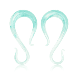 Longbeauty 1 Paar Glas Tapers Spirale Ohrstöpsel Seepferdchen Ohrpiercing