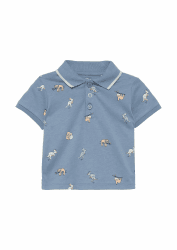 s.Oliver Poloshirt aus Baumwolle mit All-Over-Print in Blassblau 92 😎👕