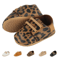 👶👟 Discoball Krabbelschuhe Baby Lauflernschuhe mit Gummisohle Babyschuhe Kleinkind Babyhausschuhe für Jungen und Mädchen 0-18 Monate 22/23 EU Leopardenmuster