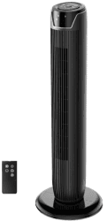 Midea FZ10-17JR Turmventilator Leise mit Fernbedienung 92CM, mobiler Lüfter,Ventilator Säulenventilator,7 Stunden Timer,3 Modi,3 Geschwindigkeiten,45W Standventilator,Schwarz