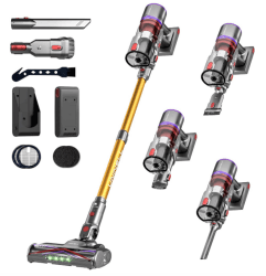 UNINELL HOME Akku Staubsauger,48000Pa/550W/65Mins Staubsauger Kabellos mit Selbststehende,1.6L Akkustaubsauger mit Anti-Tangle-Bürste,LED Touchscreen,Super Leise für Hartböden Teppiche Tierhaare Auto