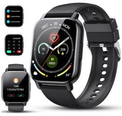 Smartwatch Herren Damen mit Telefonfunktion, 1,85" Zoll Voll Touchscreen Fitnessuhr, 112+Sportmodi, IP68 Wasserdicht Smart Watch mit Herzfrequenzmonitor Schlafmonitor Schrittzähler,Uhr für Android iOS