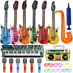 🎸🎤 Smilixin 22 Stück Aufblasbare Instrumente Spielzeug Set 🎷🕶️