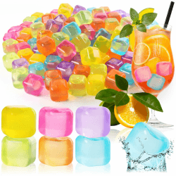🎉🍹 com-four® 120x Wiederverwendbare Eiswürfel in tollen Farben - Party-Eiswürfel zum Kühlen von Getränken!