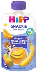 HiPP Sportsfreund Quetschbeutel (Mango in Banane-Orange-Birne mit Reis, 100% Bio-Früchte) 6er Pack 120 g