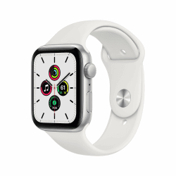 Apple Watch SE 2020 (GPS, 44MM) Silber mit Blanc Sportarmband 🍏⌚
