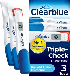 Clearblue Schwangerschaftstest Ultra Frühtest Kombipack Triple-Check, 3 Tests 🤰🏼🔍