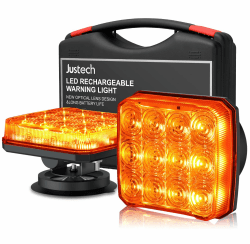 Justech 2PCS Wiederaufladbare Warnleuchte LED-Stroboskoplichter 12V/24V 🚨🚛