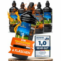 Angebot: Glanzfeuer Bioethanol für Tischkamin - 6x1 Liter 🔥 Premium Qualität Made in EU
