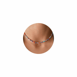 TINGN Bunte Perlenkette für Frauen Mädchen - Handgefertigt Boho Perlen Buchstaben Kette