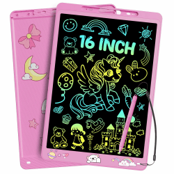 16 Zoll LCD Schreibtafel Bunte, Heller Zeichenbrett Zaubertafel Maltafel Grafiktablet Drawing Pad - Rosa 🎨📝