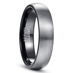 NUNCAD Paar Ringe Eheringe aus Wolfram grau-schwarz für Hochzeit und Verlobung