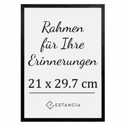 Estancia Schwarzer Holz Bilderrahmen 21x29.7 (A4) | Hochwertiger Portraitrahmen aus Europa 🖼️