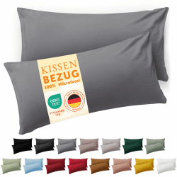 Blumtal Kissenbezug 40 x 80 cm im 2er Set weich - Oeko-TEX zert. Mikrofaser Kopfkissenbezug 40x80 cm