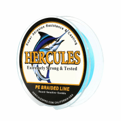 HERCULES Super Cast 100m - 2000m Yards Geflochtene Angelschnur 10lb - 300lb Test für Salzwasser Süßwasser PE Geflecht Fischdraht Superline 8 Stränge Blau 15lb/ 0.16mm/ 300m (328yds) 🎣