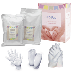 👶🦶 Hipsty Gipsabdruck Baby Hand und Fuß | Mehrere Abdrücke | Einzigartige Erinnerung
