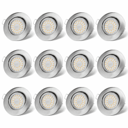 LED Einbaustrahler 230V Flach Dimmbar 12er Set Edelstahldesign 🌟