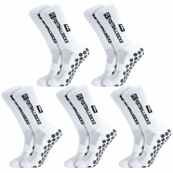 🧦 Apricitie 5 Paare Fußball Socken 39-46 Weiß