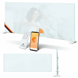 KESSER® Infrarotheizung 600W Glaskonvektor Glasheizung Energiesparend 2in1 Standgerät & Wandmontage Weiß 🌡️🏠🔥
