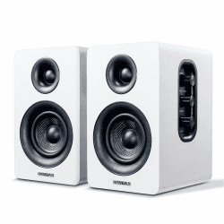Sanyun SW208 3" Aktive Bluetooth 5.0 Regallautsprecher - 60W-Kohlefaser-Lautsprechereinheit - weiß