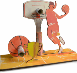 Karte Basketball - Basketball 3D-Holzkarte 🏀 | Geldgeschenke, Grußkarte Basketball