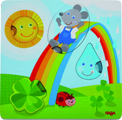 HABA 305345 - Fühlpuzzle Maus 🐭🌈 Spiel aus Holz mit Stoff ab 1 Jahr